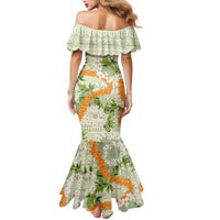 Aloha Festive Hawaii Family Matching Mermaid Dress and Hawaiian Shirt Mokihana - Maile Leis in Muted Summer LT7 - Polynesian Pride