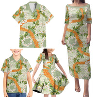 Aloha Festive Hawaii Family Matching Puletasi and Hawaiian Shirt Mokihana - Maile Leis in Muted Summer LT7 - Polynesian Pride