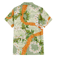 Aloha Festive Hawaii Family Matching Summer Maxi Dress and Hawaiian Shirt Mokihana - Maile Leis in Muted Summer LT7 - Polynesian Pride