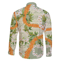 Aloha Festive Hawaii Family Matching Summer Maxi Dress and Hawaiian Shirt Mokihana - Maile Leis in Muted Summer LT7 - Polynesian Pride