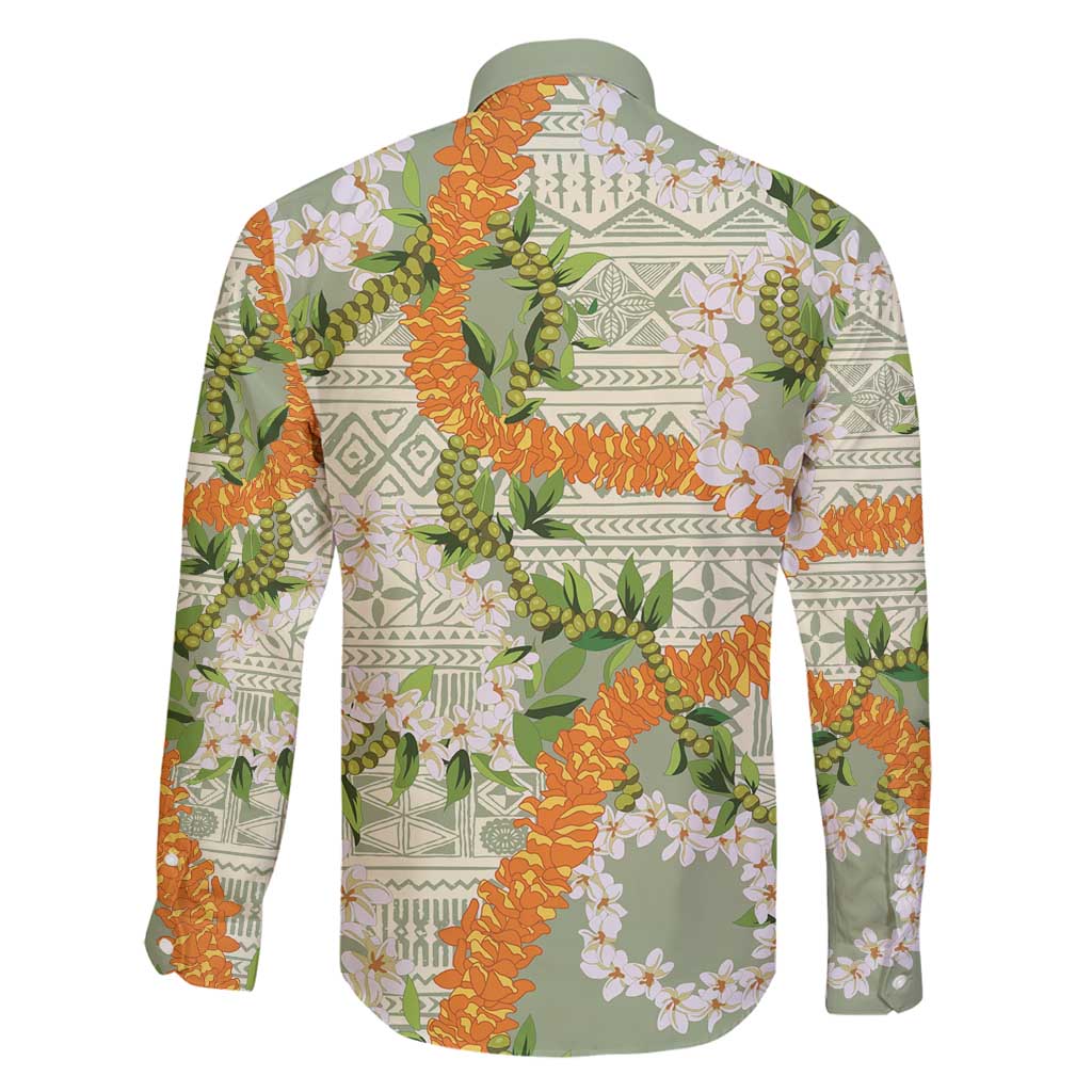 Aloha Festive Hawaii Family Matching Tank Maxi Dress and Hawaiian Shirt Mokihana - Maile Leis in Muted Summer LT7 - Polynesian Pride