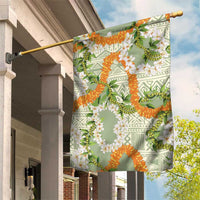 Aloha Festive Hawaii Garden Flag Mokihana - Maile Leis in Muted Summer LT7 House Flag Sage Green - Polynesian Pride