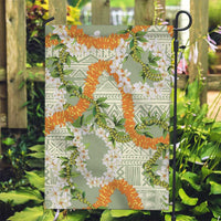 Aloha Festive Hawaii Garden Flag Mokihana - Maile Leis in Muted Summer LT7 Garden Flag Sage Green - Polynesian Pride