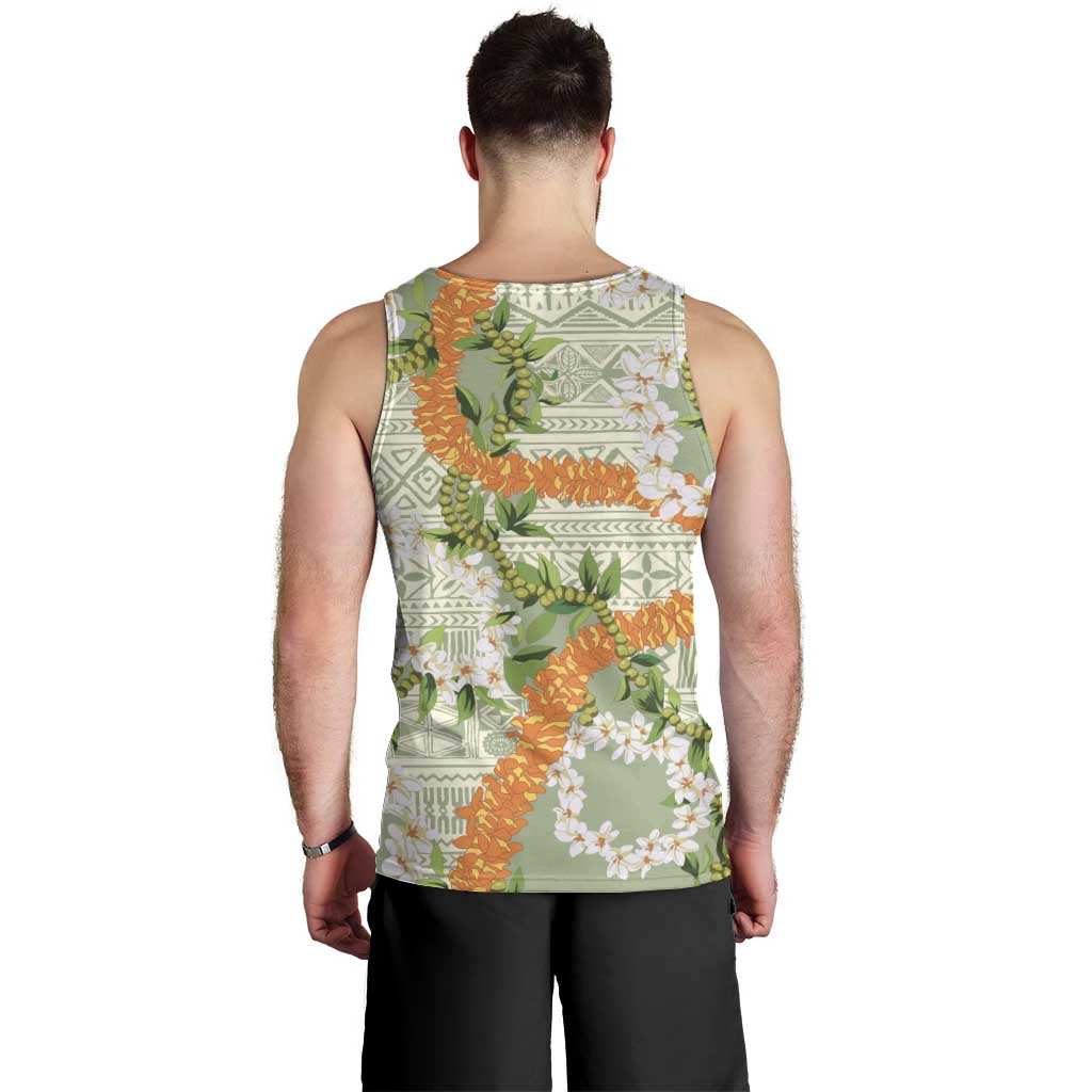 Aloha Festive Hawaii Men Tank Top Mokihana - Maile Leis in Muted Summer LT7 - Polynesian Pride