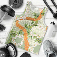 Aloha Festive Hawaii Men Tank Top Mokihana - Maile Leis in Muted Summer LT7 - Polynesian Pride