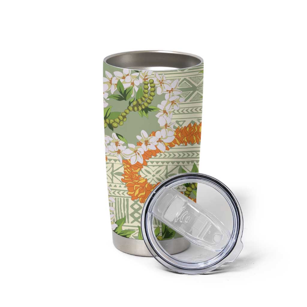 Aloha Festive Hawaii Tumbler Cup Mokihana - Maile Leis in Muted Summer LT7 - Polynesian Pride