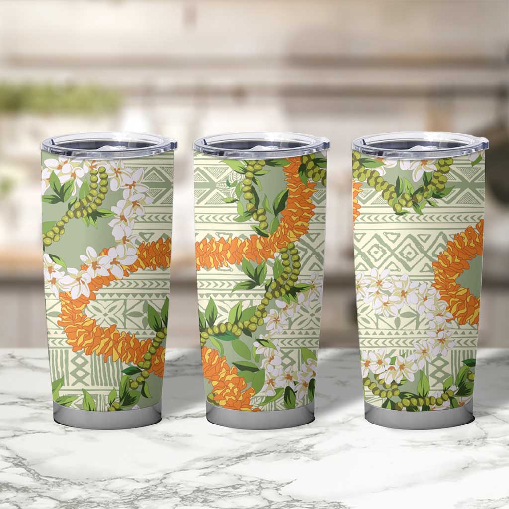 Aloha Festive Hawaii Tumbler Cup Mokihana - Maile Leis in Muted Summer LT7 - Polynesian Pride