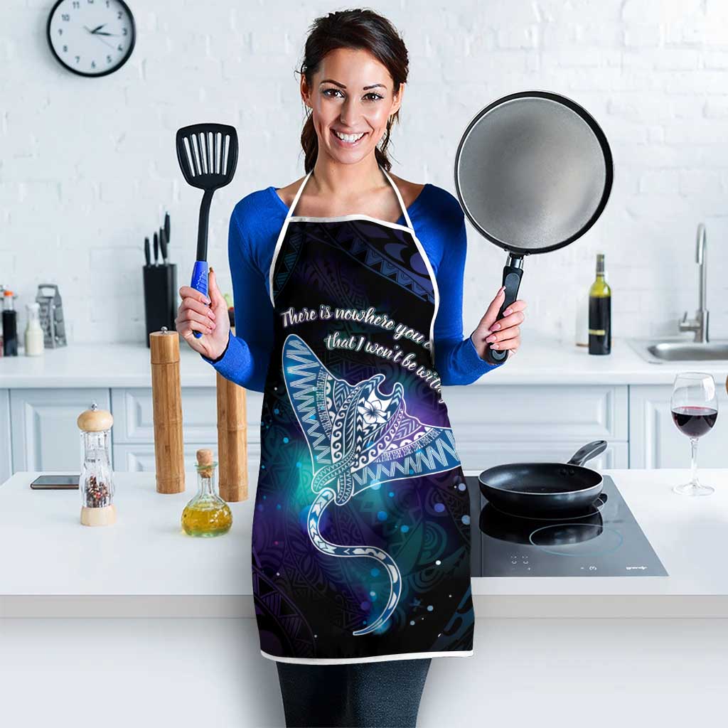 Polynesian Tala Manta Ray Apron Nowhere You Could Go That I Won't Be With You - Polynesian Pride