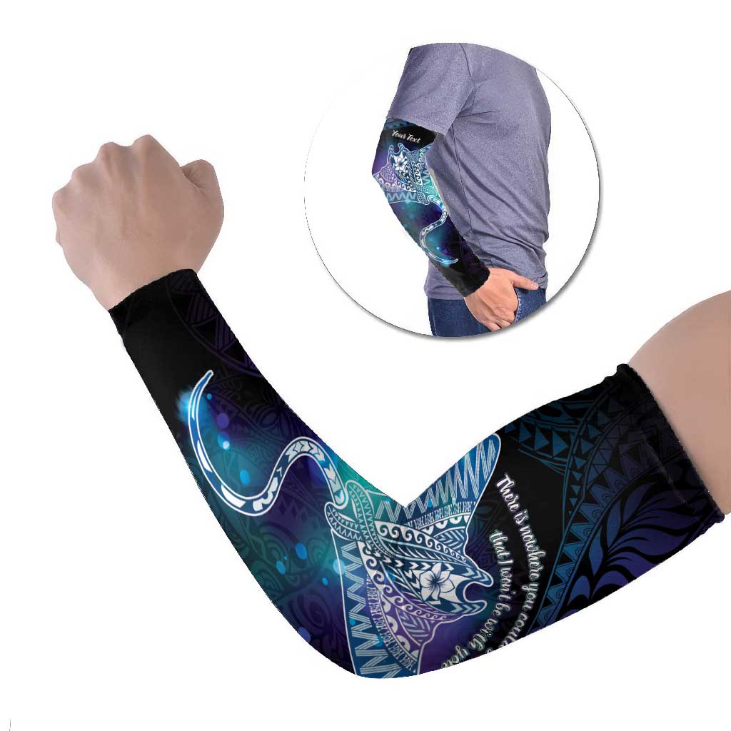 Polynesian Tala Manta Ray Arm Sleeves Nowhere You Could Go That I Won't Be With You LT7 Set of 2 Purple Teal - Polynesian Pride