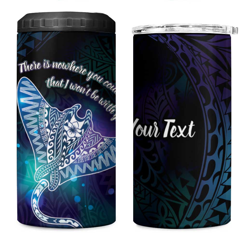 Polynesian Tala Manta Ray 4 in 1 Can Cooler Tumbler Nowhere You Could Go That I Won't Be With You LT7 One Size: 16 oz Purple Teal - Polynesian Pride