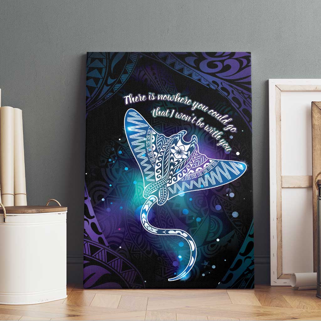 Polynesian Tala Manta Ray Canvas Wall Art Nowhere You Could Go That I Won't Be With You - Polynesian Pride