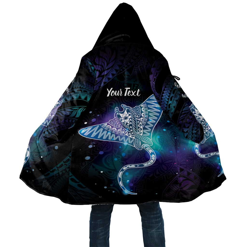 Polynesian Tala Manta Ray Cloak Nowhere You Could Go That I Won't Be With You LT7 Unisex Purple Teal - Polynesian Pride