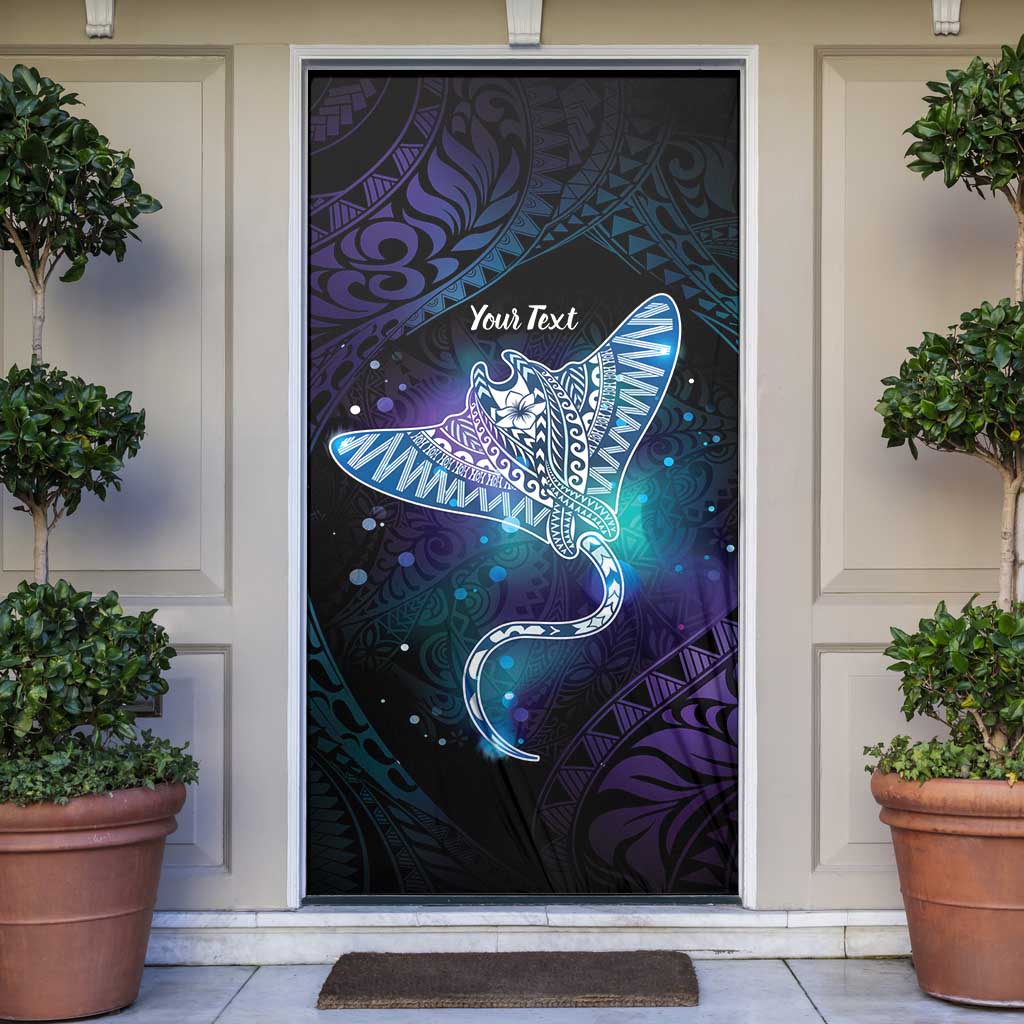 Polynesian Tala Manta Ray Door Cover Nowhere You Could Go That I Won't Be With You LT7 Purple Teal - Polynesian Pride