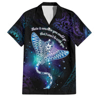 Polynesian Tala Manta Ray Family Matching Long Sleeve Bodycon Dress and Hawaiian Shirt Nowhere You Could Go That I Won't Be With You LT7 Dad's Shirt - Short Sleeve Purple Teal - Polynesian Pride