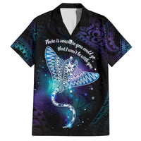 Polynesian Tala Manta Ray Family Matching Off Shoulder Maxi Dress and Hawaiian Shirt Nowhere You Could Go That I Won't Be With You LT7 Dad's Shirt - Short Sleeve Purple Teal - Polynesian Pride