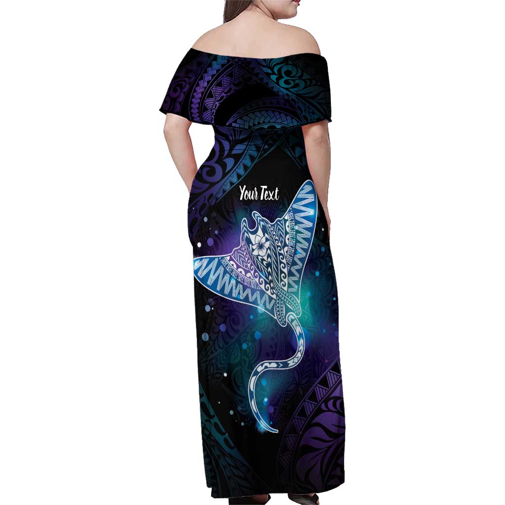 Polynesian Tala Manta Ray Family Matching Off Shoulder Maxi Dress and Hawaiian Shirt Nowhere You Could Go That I Won't Be With You LT7 - Polynesian Pride