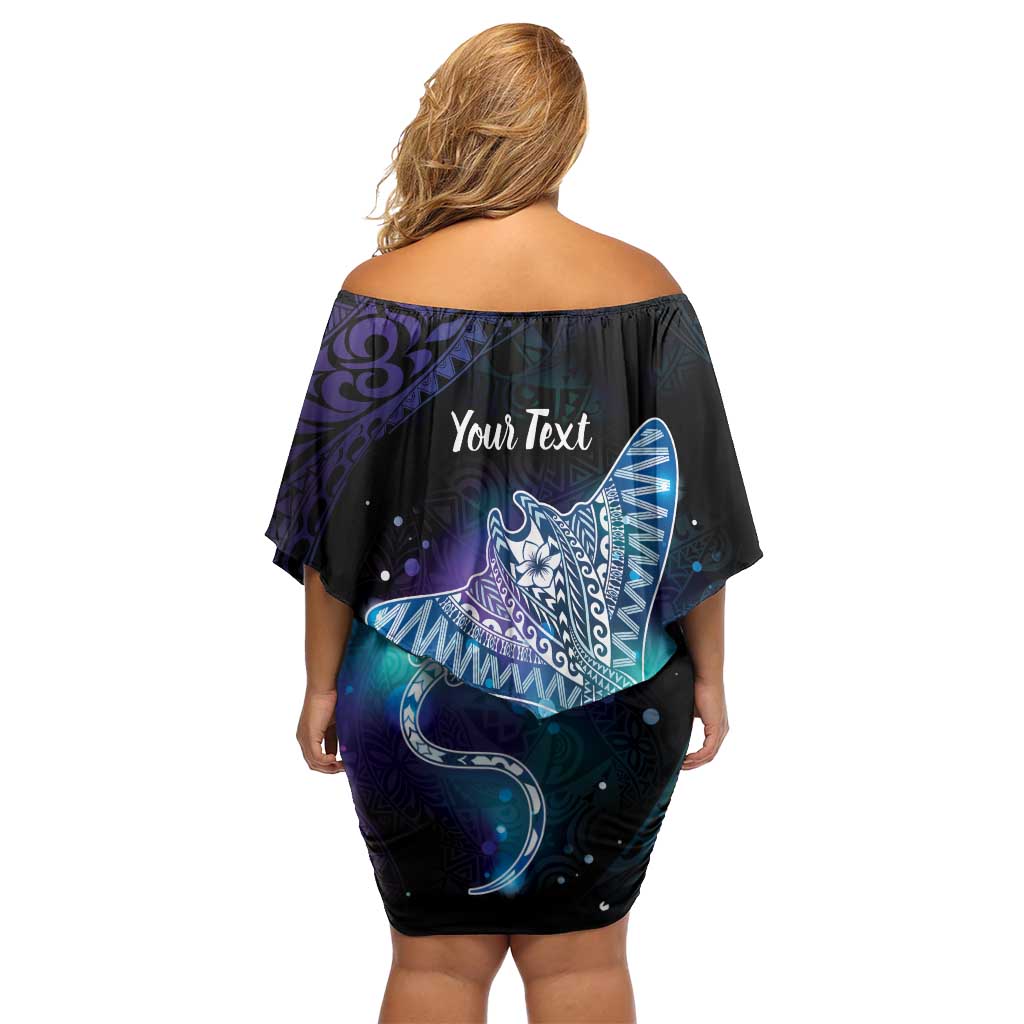 Polynesian Tala Manta Ray Family Matching Off Shoulder Short Dress and Hawaiian Shirt Nowhere You Could Go That I Won't Be With You LT7 - Polynesian Pride