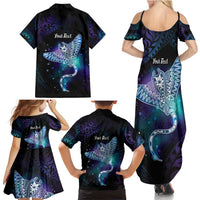 Polynesian Tala Manta Ray Family Matching Summer Maxi Dress and Hawaiian Shirt Nowhere You Could Go That I Won't Be With You LT7 - Polynesian Pride