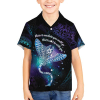 Polynesian Tala Manta Ray Kid Hawaiian Shirt Nowhere You Could Go That I Won't Be With You - Polynesian Pride
