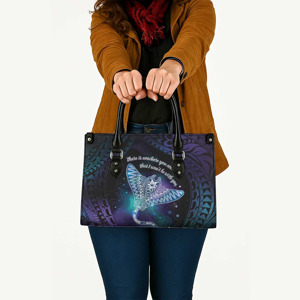 Polynesian Tala Manta Ray Leather Bag Nowhere You Could Go That I Won't Be With You - Polynesian Pride