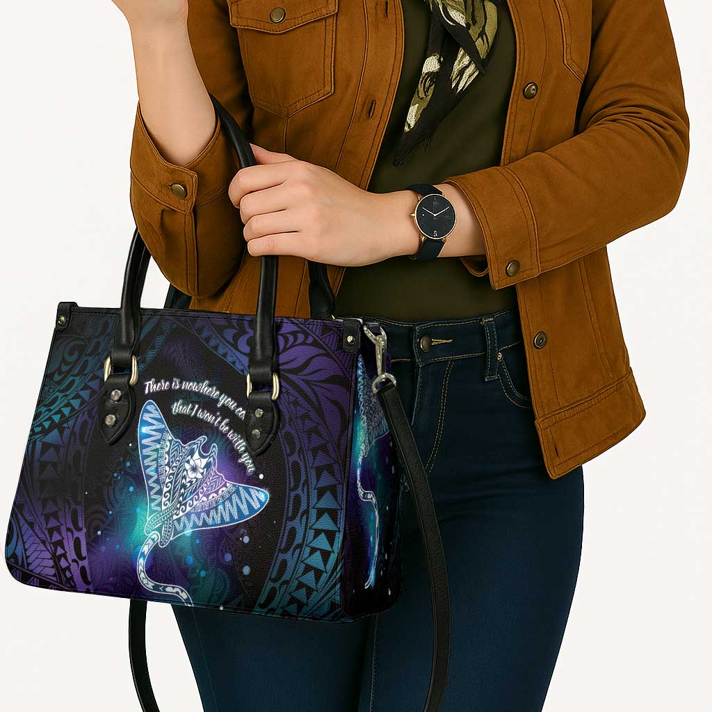 Polynesian Tala Manta Ray Leather Bag Nowhere You Could Go That I Won't Be With You - Polynesian Pride