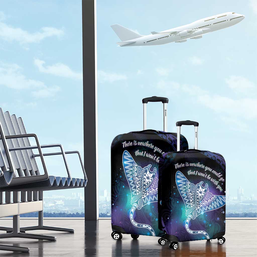 Polynesian Tala Manta Ray Luggage Cover Nowhere You Could Go That I Won't Be With You - Polynesian Pride