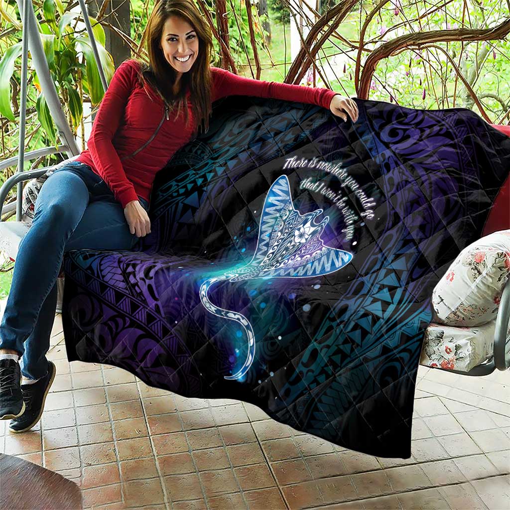Polynesian Tala Manta Ray Quilt Nowhere You Could Go That I Won't Be With You - Polynesian Pride