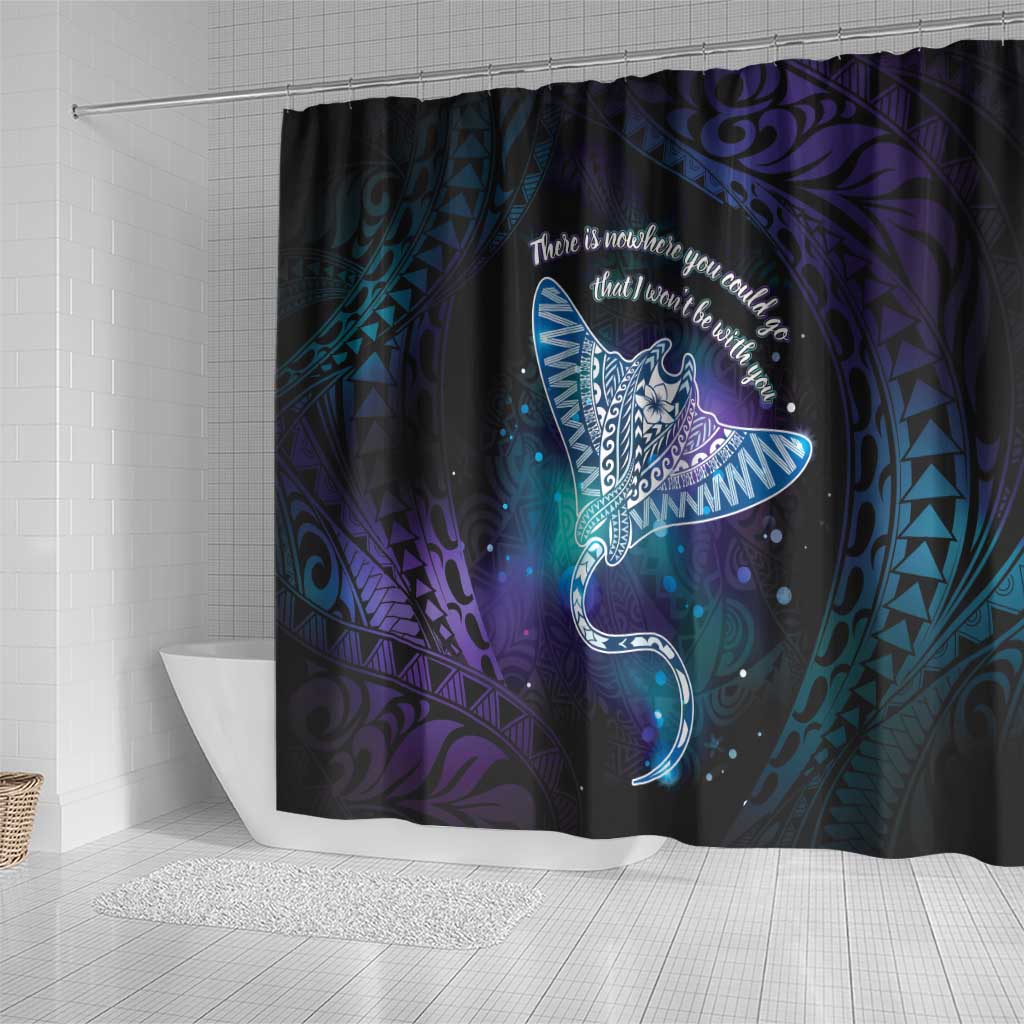 Polynesian Tala Manta Ray Shower Curtain Nowhere You Could Go That I Won't Be With You LT7 - Polynesian Pride