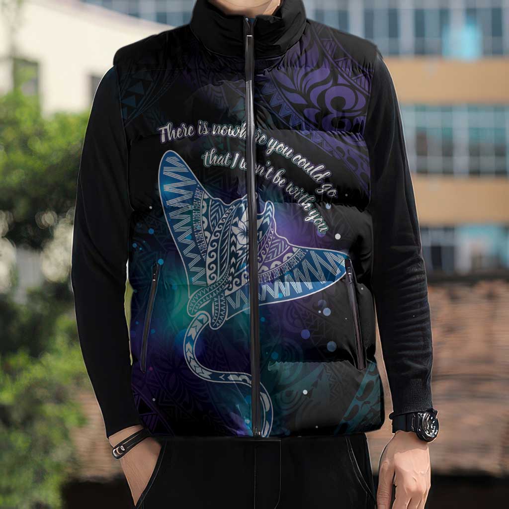 Polynesian Tala Manta Ray Sleeveless Puffer Jacket Nowhere You Could Go That I Won't Be With You - Polynesian Pride