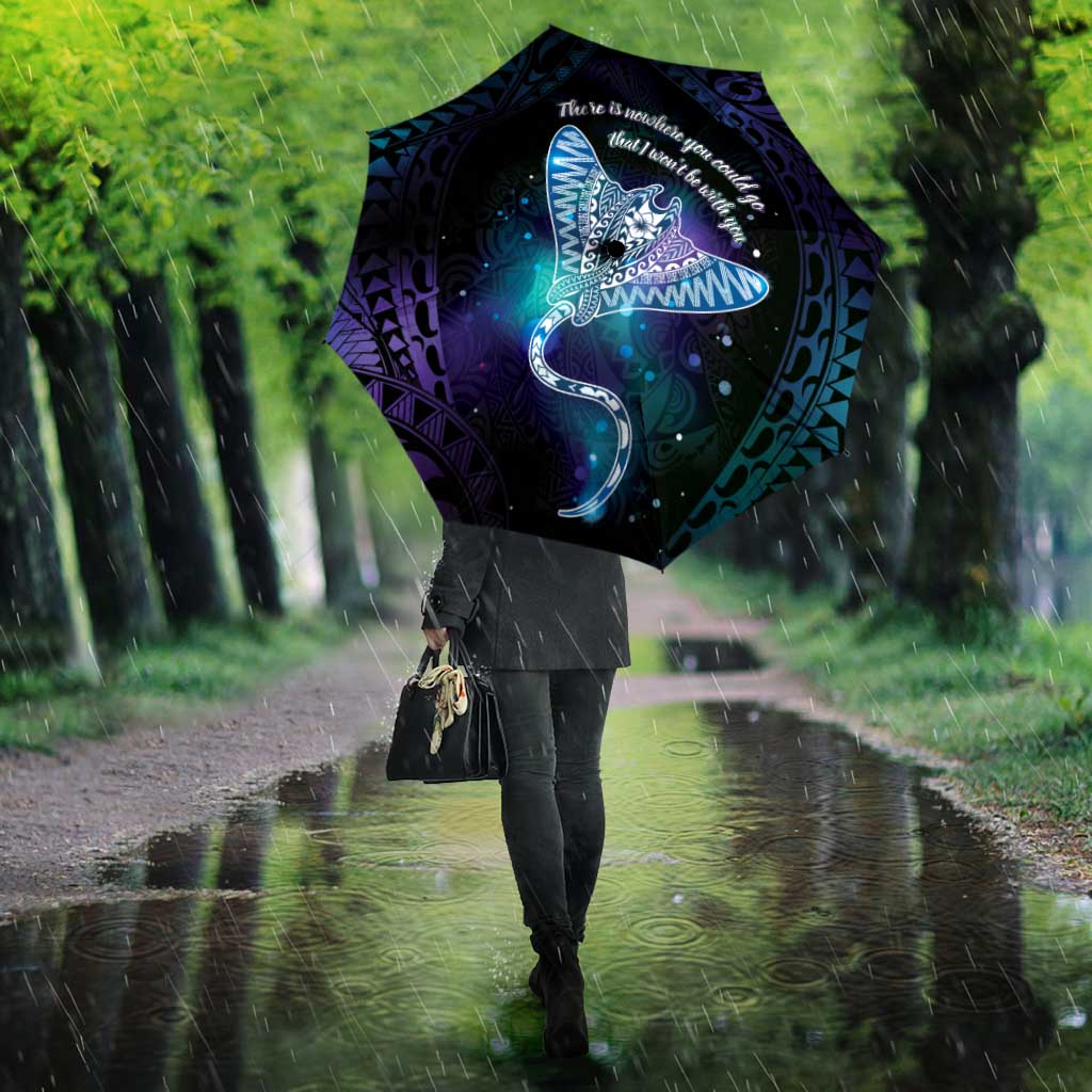 Polynesian Tala Manta Ray Umbrella Nowhere You Could Go That I Won't Be With You - Polynesian Pride