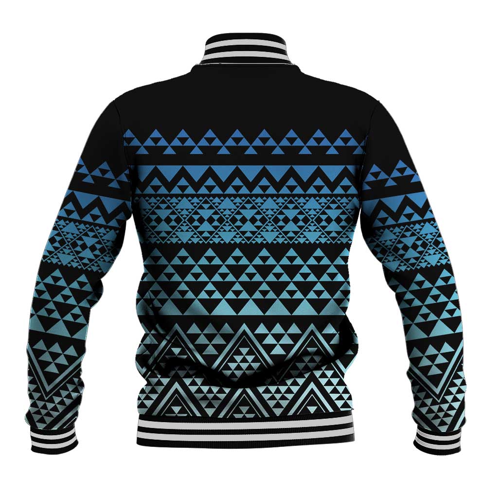 Maori Niho Taniwha Te Wheiao Baseball Jacket Moana Blue - Polynesian Pride