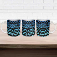 Maori Niho Taniwha Te Wheiao Ceramic Mug Moana Blue - Polynesian Pride