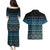 Maori Niho Taniwha Te Wheiao Couples Matching Puletasi and Hawaiian Shirt Moana Blue - Polynesian Pride