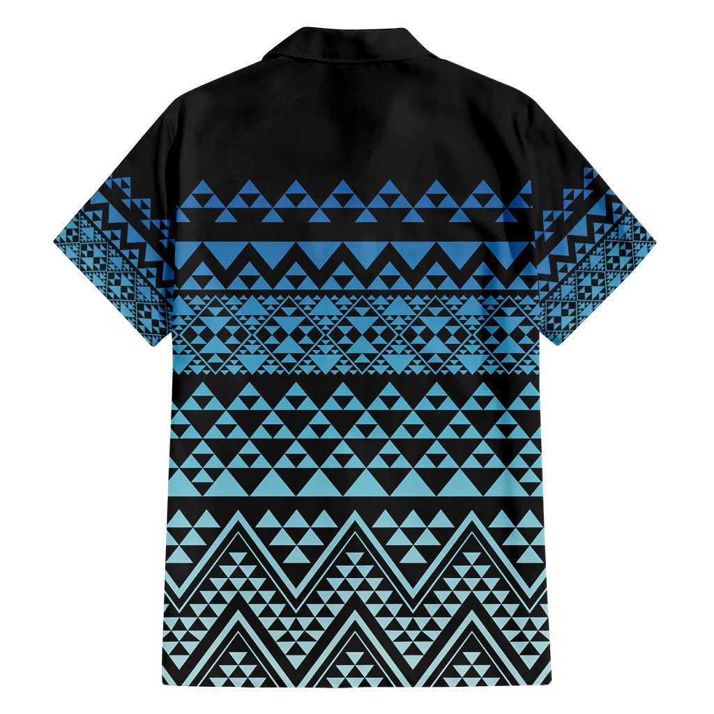 Maori Niho Taniwha Te Wheiao Family Matching Long Sleeve Bodycon Dress and Hawaiian Shirt Moana Blue LT7 - Polynesian Pride