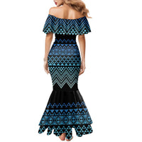 Maori Niho Taniwha Te Wheiao Family Matching Mermaid Dress and Hawaiian Shirt Moana Blue LT7 - Polynesian Pride