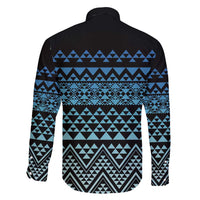Maori Niho Taniwha Te Wheiao Family Matching Off Shoulder Short Dress and Hawaiian Shirt Moana Blue - Polynesian Pride