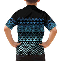 Maori Niho Taniwha Te Wheiao Family Matching Summer Maxi Dress and Hawaiian Shirt Moana Blue - Polynesian Pride