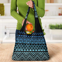 Maori Niho Taniwha Te Wheiao Grocery Bag Moana Blue - Polynesian Pride
