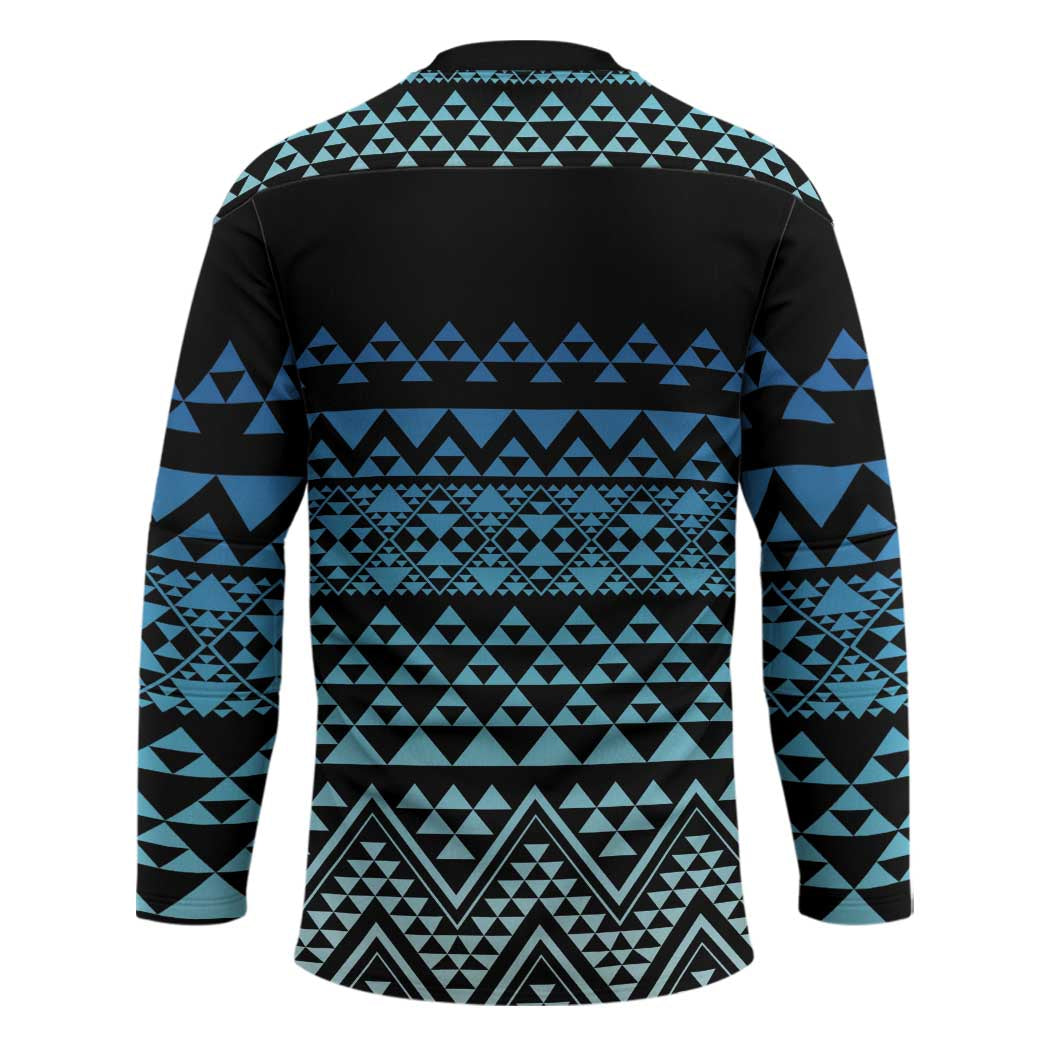 Maori Niho Taniwha Te Wheiao Hockey Jersey Moana Blue - Polynesian Pride