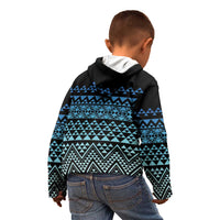 Maori Niho Taniwha Te Wheiao Kid Hoodie Moana Blue - Polynesian Pride