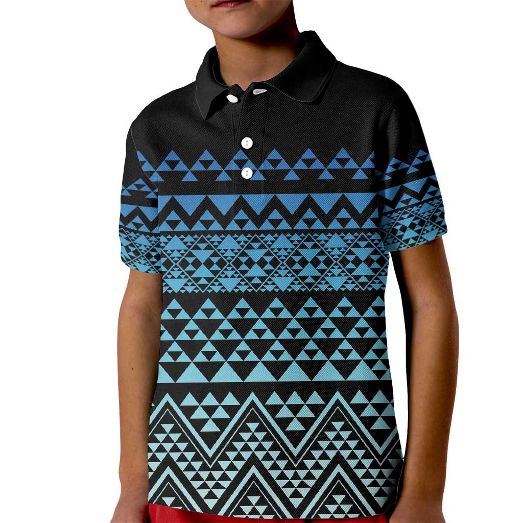 Maori Niho Taniwha Te Wheiao Kid Polo Shirt Moana Blue LT7 Kid Blue - Polynesian Pride
