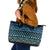 Maori Niho Taniwha Te Wheiao Leather Tote Bag Moana Blue - Polynesian Pride
