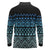 Maori Niho Taniwha Te Wheiao Long Sleeve Polo Shirt Moana Blue - Polynesian Pride