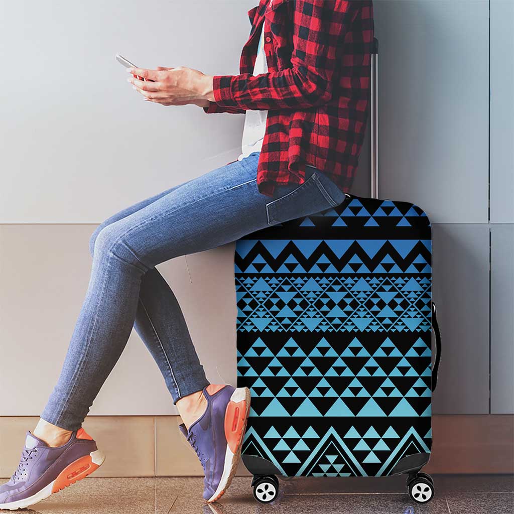 Maori Niho Taniwha Te Wheiao Luggage Cover Moana Blue - Polynesian Pride