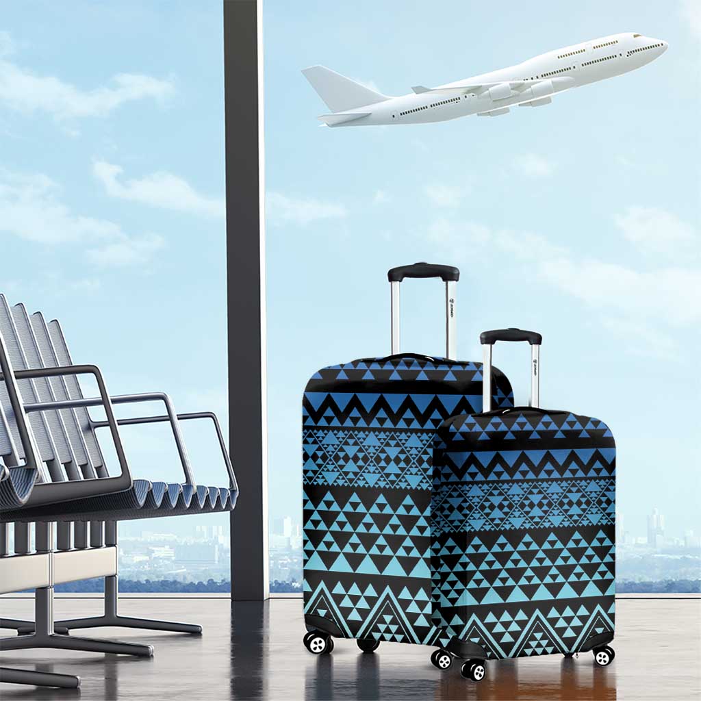 Maori Niho Taniwha Te Wheiao Luggage Cover Moana Blue - Polynesian Pride