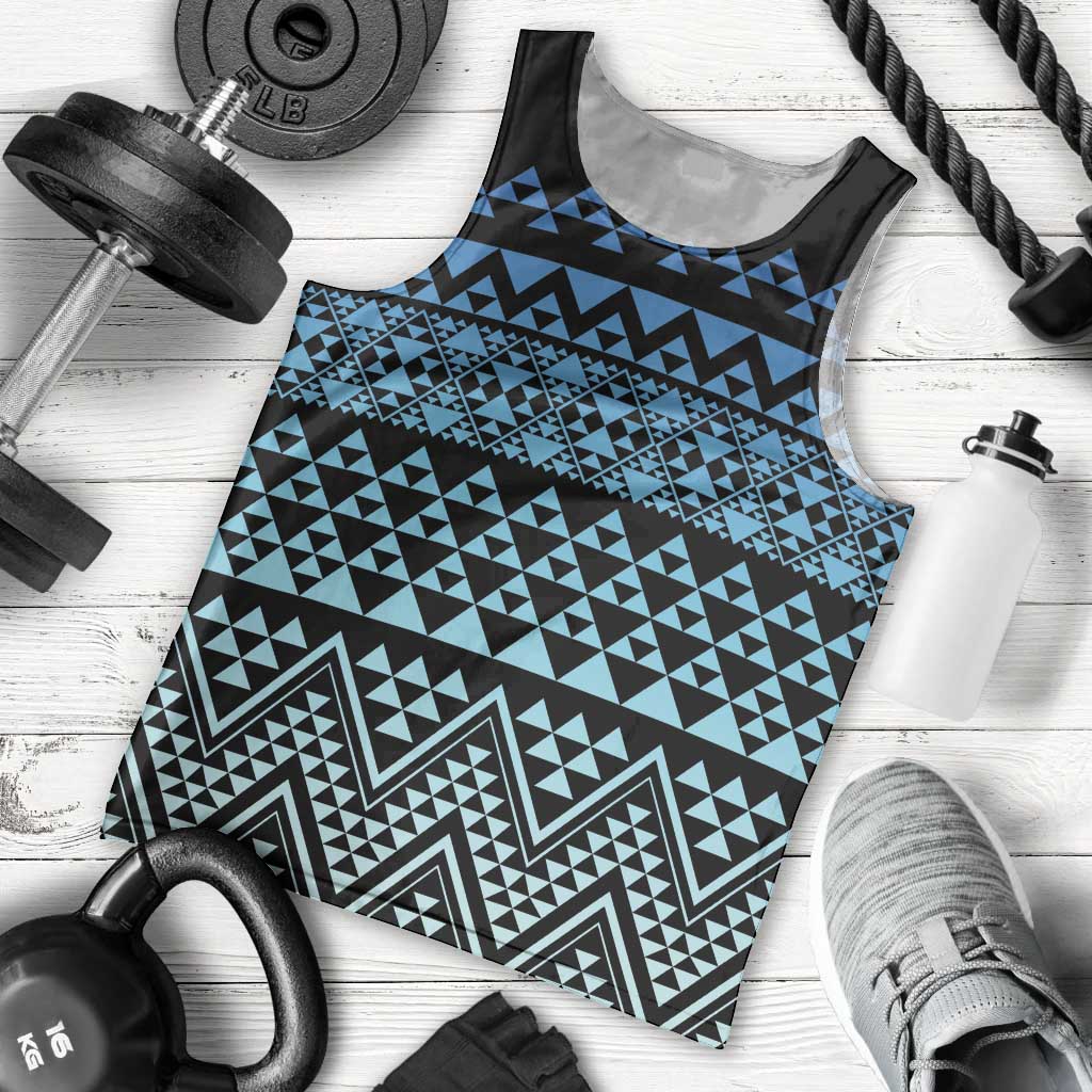 Maori Niho Taniwha Te Wheiao Men Tank Top Moana Blue - Polynesian Pride