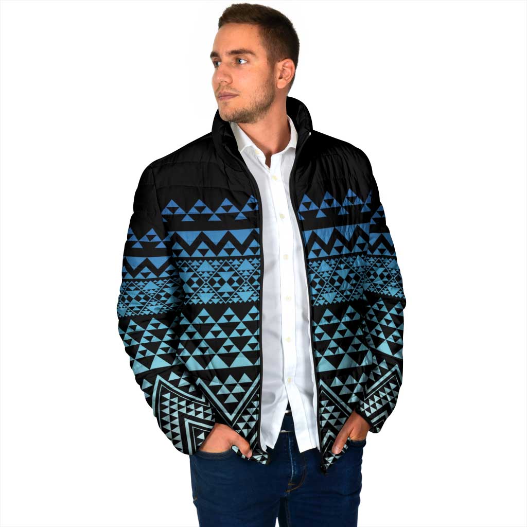 Maori Niho Taniwha Te Wheiao Padded Jacket Moana Blue - Polynesian Pride