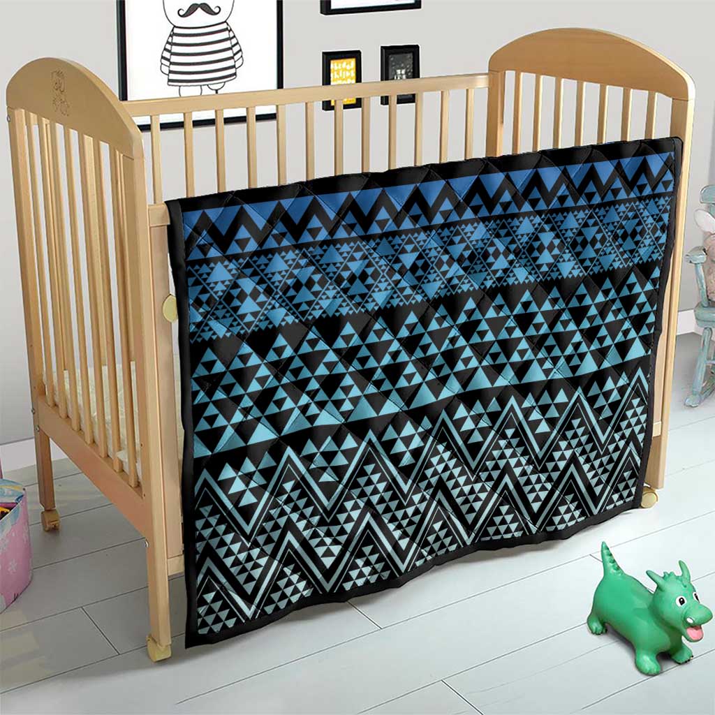 Maori Niho Taniwha Te Wheiao Quilt Moana Blue - Polynesian Pride