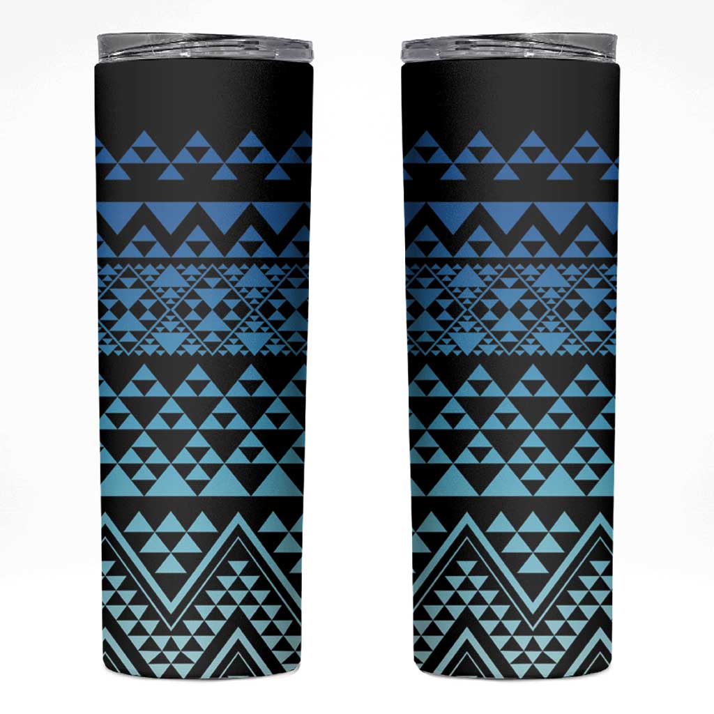 Maori Niho Taniwha Te Wheiao Skinny Tumbler Moana Blue - Polynesian Pride