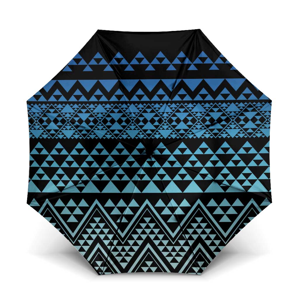 Maori Niho Taniwha Te Wheiao Umbrella Moana Blue - Polynesian Pride